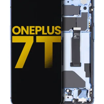 Дисплейний модуль (OLED) з рамкою для OnePlus 7T (Refurbished) (Glacier Blue)