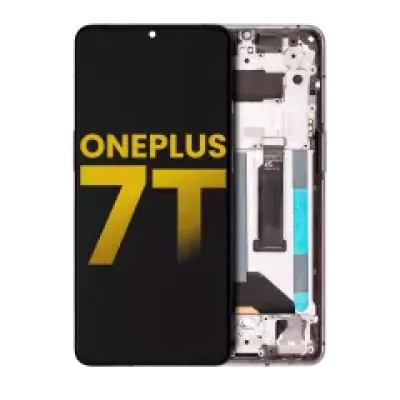 Дисплейний модуль (OLED) з рамкою для OnePlus 7T (Refurbished) (Frosted Silver)