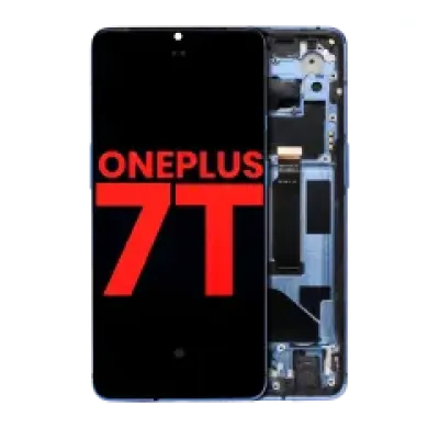 Дисплейний модуль (OLED) з рамкою для OnePlus 7T (Aftermarket Plus) (Glacier Blue)