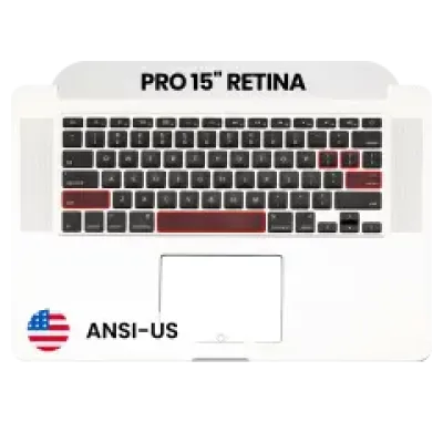 Топкейс з клавіатурою (ANSI US) і мікрофоном для MacBook Pro 15" A1398 (2012-2013) (Used OEM Pull: Grade A)