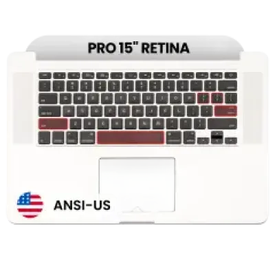 Топкейс з клавіатурою (ANSI US) і мікрофоном для MacBook Pro 15" A1398 (2015) (Used OEM Pull: Grade A)