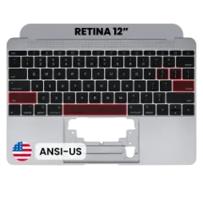 Топкейс з клавіатурою (ANSI US) і мікрофоном для MacBook 12" A1534 (2015) (Used OEM Pull: Grade A) (Space Gray)