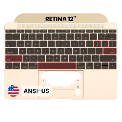 Топкейс з клавіатурою (ANSI US) і мікрофоном для MacBook 12" A1534 (2016-2017) (Used OEM Pull: Grade A) (золотий)