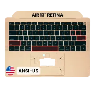 Топкейс з клавіатурою (ANSI US) для MacBook Air 13" A1932 (2018-2019) (OEM New) (Gold)