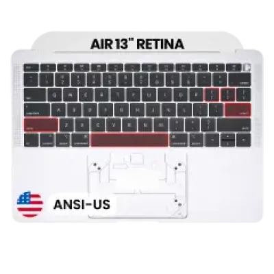 Топкейс з клавіатурою (ANSI US) для MacBook Air 13" A1932 (2018-2019) (Used OEM Pull: Grade A) (сріблястий)