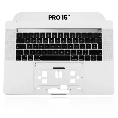 Top Case with Keyboard (ISO UK) For MacBook Pro 15" A1990 (2018-2019) (Used OEM Pull: Grade A) (Silver)