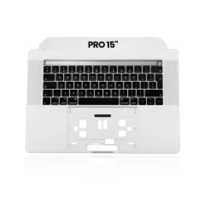 Топкейс з клавіатурою (ISO UK) для MacBook Pro 15" A1990 (2018-2019) (Used OEM Pull: Grade A) (Silver)