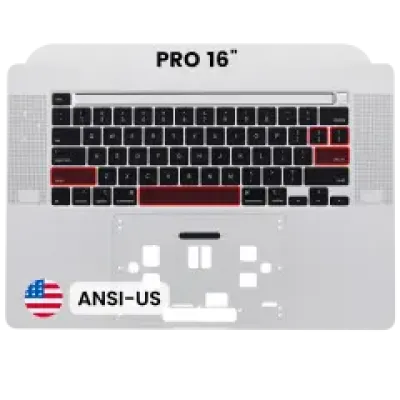 Топкейс з клавіатурою (ANSI US) для MacBook Pro 16" A2141 (2019) (Used OEM Pull: Grade A) (Silver)