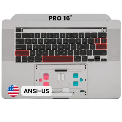 Top Case with Keyboard (ANSI US) For MacBook Pro 16" A2141 (2019) (Used OEM Pull: Grade A) (Space Gray)