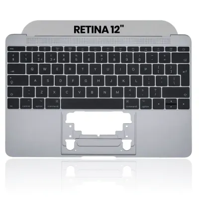 Top Case with Keyboard (ISO UK) and Microphone For MacBook 12" A1534 (2016-2017) (OEM New) (Space Gray)