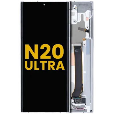 Дисплейний модуль (OLED) з рамкою для Samsung Galaxy Note 20 Ultra 5G (Refurbished) (Mystic White)