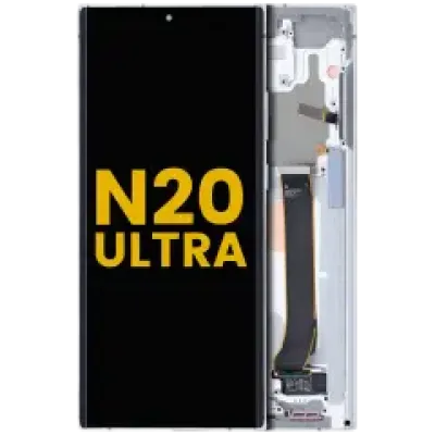 Дисплейний модуль (OLED) з рамкою для Samsung Galaxy Note 20 Ultra 5G (Refurbished) (Mystic White)