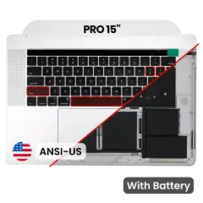 Топкейс з акумулятором та клавіатурою (ANSI US) для MacBook Pro 15" A1707 (2016-2017) (Used OEM Pull: Grade B/C) (Silver)