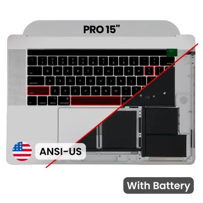 Top Case with Battery and Keyboard (ANSI US) For MacBook Pro 15" A1707 (2016-2017) (Used OEM Pull: Grade A) (Space Gray)