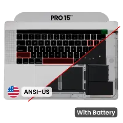 Топкейс з акумулятором та клавіатурою (ANSI US) для MacBook Pro 15" A1707 (2016-2017) (Used OEM Pull: Grade A) (Space Gray)