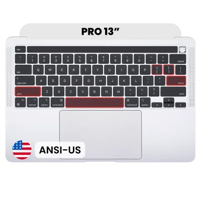 Топкейс з клавіатурою (ANSI US) та трекпадом для MacBook Pro 13" A2338 (2020) (Used OEM Pull: Grade B/C) (Silver)