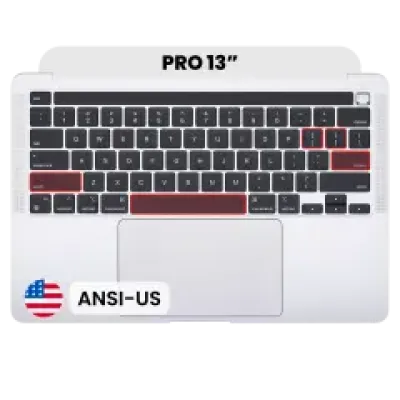 Топкейс з клавіатурою (ANSI US) та трекпадом для MacBook Pro 13" A2338 (2020) (Used OEM Pull: Grade B/C) (Silver)