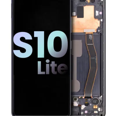 Дисплейний модуль (OLED) з рамкою для Samsung Galaxy S10 Lite (Service Pack) (Prism Black)