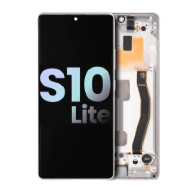 Дисплейний модуль (OLED) з рамкою для Samsung Galaxy S10 Lite (Service Pack) (Prism White)