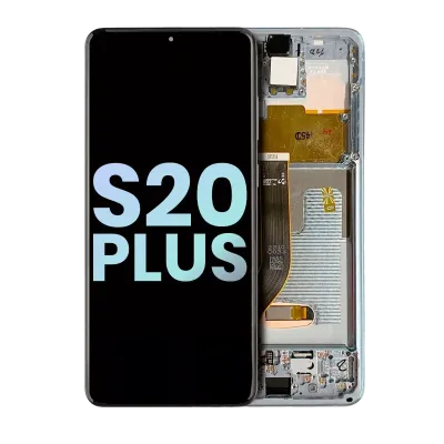 Дисплейний модуль (OLED) з рамкою для Samsung Galaxy S20 Plus 5G (Service Pack) (Cloud White)