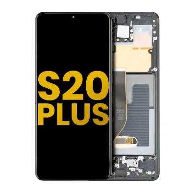 Дисплейний модуль (OLED) з рамкою для Samsung Galaxy S20 Plus 5G (Refurbished) (Cosmic Black)