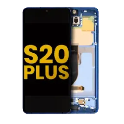 Дисплейний модуль (OLED) з рамкою для Samsung Galaxy S20 Plus 5G (Refurbished) (Aura Blue)