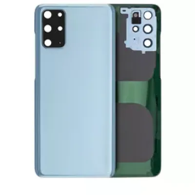 Заднє скло з камерою для Samsung Galaxy S20 Plus 5G (No Logo) (Aftermarket Plus) (Cloud Blue)