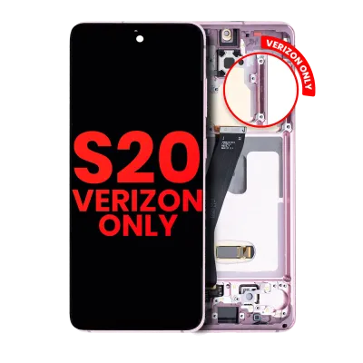 Дисплейний модуль (OLED) з рамкою для Samsung Galaxy S20 5G (Verizon 5G UW Frame Only) (Aftermarket Plus) (Cloud Pink)