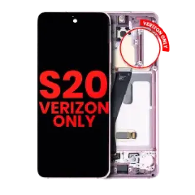 Дисплейний модуль (OLED) з рамкою для Samsung Galaxy S20 5G (Verizon 5G UW Frame Only) (Aftermarket Plus) (Cloud Pink)