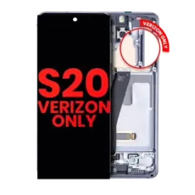 Дисплейний модуль (OLED) з рамкою для Samsung Galaxy S20 5G (Verizon 5G UW Frame Only) (Aftermarket Plus) (Cosmic Gray)