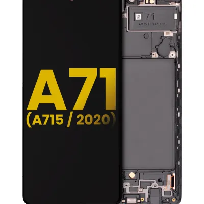 Дисплейний модуль (OLED) з рамкою для Samsung Galaxy A71 (A715 / 2020) (Refurbished) (усі кольори)