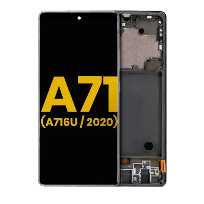 Дисплейний модуль (OLED) з рамкою для Samsung Galaxy A71 5G (A716U / 2020) (Refurbished) (Prism Cube Black)