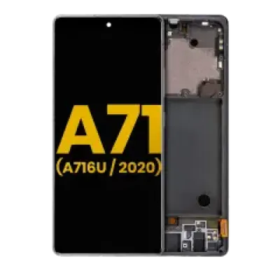 Дисплейний модуль (OLED) з рамкою для Samsung Galaxy A71 5G (A716U / 2020) (Refurbished) (Prism Cube Black)