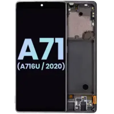 Дисплейний модуль (OLED) з рамкою для Samsung Galaxy A71 5G (A716U / 2020) (Service Pack) (Prism Cube Black)