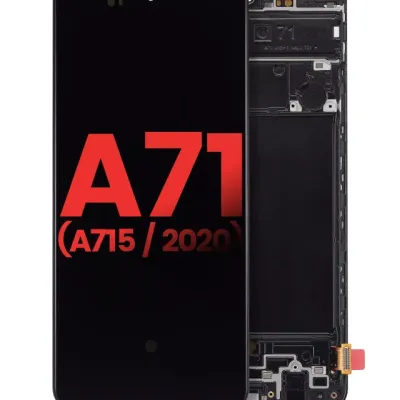 Дисплейний модуль (OLED) з рамкою для Samsung Galaxy A71 (A715 / 2020) (6.67") (Aftermarket Plus: Soft) (усі кольори)