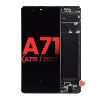 Дисплейний модуль (OLED) з рамкою для Samsung Galaxy A71 (A715 / 2020) (6.67") (Aftermarket Plus: Soft) (усі кольори)