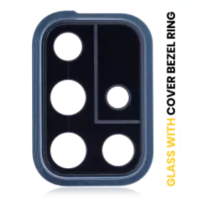 Скло камери з рамкою для Samsung Galaxy A71 (A715 / 2020) (Prism Crush Black)