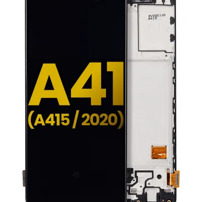 Дисплейний модуль (OLED) з рамкою для Samsung Galaxy A41 (A415 / 2020) (Refurbished) (Prism Crush Black)