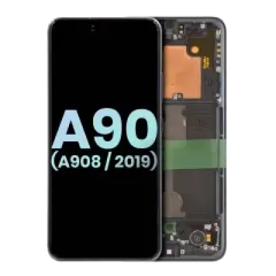 Дисплейний модуль (OLED) з рамкою для Samsung Galaxy A90 5G (A908 / 2019) (Service Pack) (чорний)