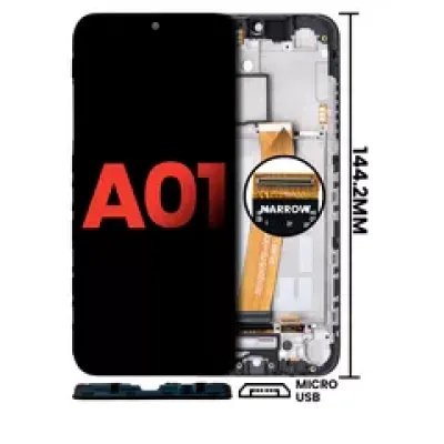 Дисплейний модуль (LCD) з рамкою для Samsung Galaxy A01 (Global Model) (Micro USB Frame) (Aftermarket Plus: Incell) (всі кольори)