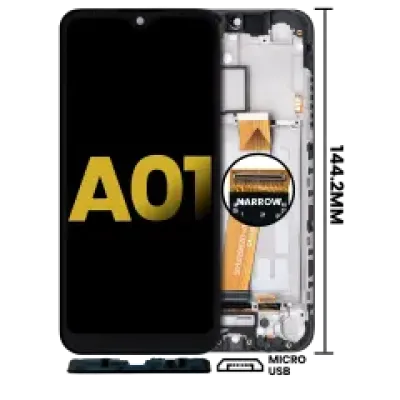 Дисплейний модуль (LCD) з рамкою для Samsung Galaxy A01 (Global Model) (Micro USB Frame) (Refurbished) (всі кольори)