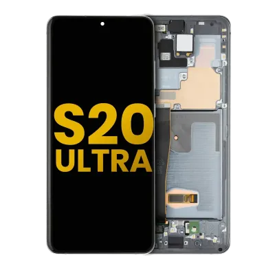 Дисплейний модуль (OLED) з рамкою для Samsung Galaxy S20 Ultra 5G (Refurbished) (Cosmic Gray)