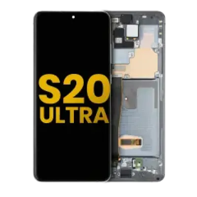Дисплейний модуль (OLED) з рамкою для Samsung Galaxy S20 Ultra 5G (Refurbished) (Cosmic Gray)