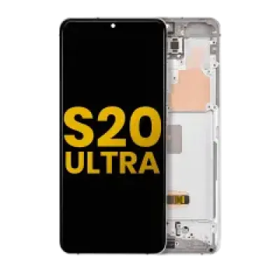Дисплейний модуль (OLED) з рамкою для Samsung Galaxy S20 Ultra 5G (Refurbished) (Cloud White)