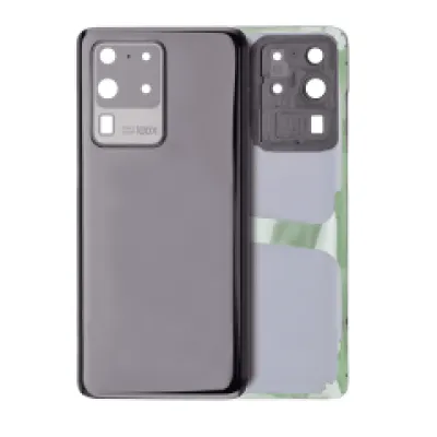 Задня кришка зі склом камери для Samsung Galaxy S20 Ultra 5G (No Logo) (Aftermarket Plus) (Cosmic Black)