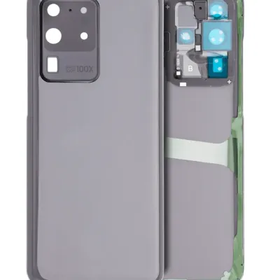 Задня кришка зі склом камери для Samsung Galaxy S20 Ultra 5G (No Logo) (Aftermarket Plus) (Cosmic Gray)