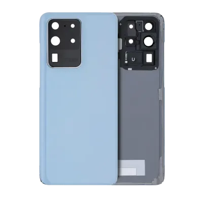 Задня кришка зі склом камери для Samsung Galaxy S20 Ultra 5G (No Logo) (Aftermarket Plus) (Cloud Blue)