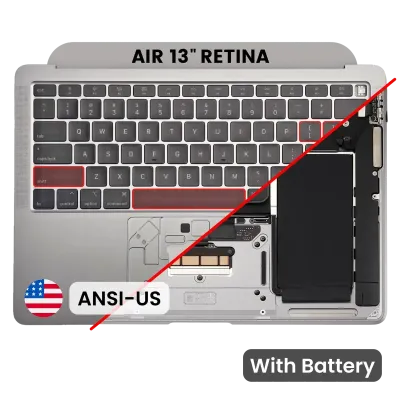 Top Case with Battery and Keyboard (ANSI US) For MacBook Air 13" A2179 (2020) (Used OEM Pull: Grade B/C) (Space Gray)