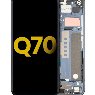 Дисплейний модуль (LCD) з рамкою для LG Q70 (Refurbished) (Mirror Black)