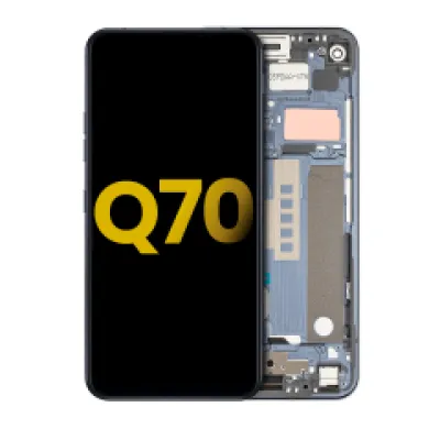 Дисплейний модуль (LCD) з рамкою для LG Q70 (Refurbished) (Mirror Black)